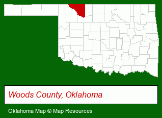 Oklahoma map, showing the general location of KTS Auction & Real Estate