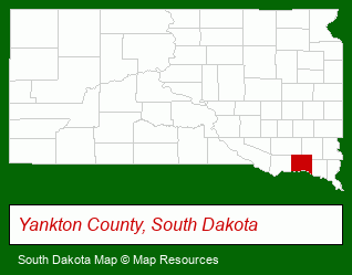 South Dakota map, showing the general location of Century 21