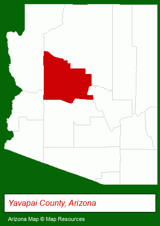 Arizona map, showing the general location of Dead Horse Ranch State Park