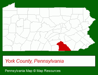 Pennsylvania map, showing the general location of Ski Roundtop - OFC
