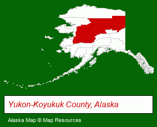 Alaska map, showing the general location of Alaska's Anvik River Lodge