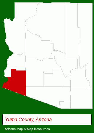Arizona map, showing the general location of Jacobson Company